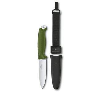 Victorinox 3.0902.4 Venture Olive vonkajší nôž 10,5 cm, olivovo zelená, polymér TPE, puzdro