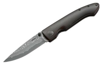 Böker Plus 01BO101DAM Damascus Gent 1 pánsky vreckový nôž 8,2 cm, damašek, ebenové drevo, spona