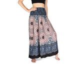 Dlouhá sukně KAMON, mandaly, modročerná Varianta B (pruh dole)