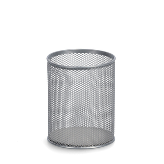 ZELLER Stojánek na tužky kovový stříbrný 11x13,5cm