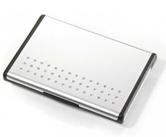 CDC95/AL Troika MR. SLOWHAND - Hliníkové puzdro na vizitky s hydrodynamickým otváraním, šedé