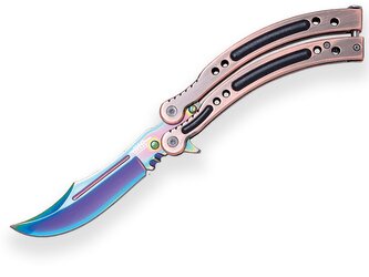JOKER JKR0540 JKR BUTTERFLY Counter Strike Go vreckový nôž - motýlik 10 cm, hliník, nylonové puzdro