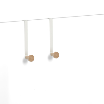 ZELLER Háček na dveře 2ks, bílá 3x9x18cm