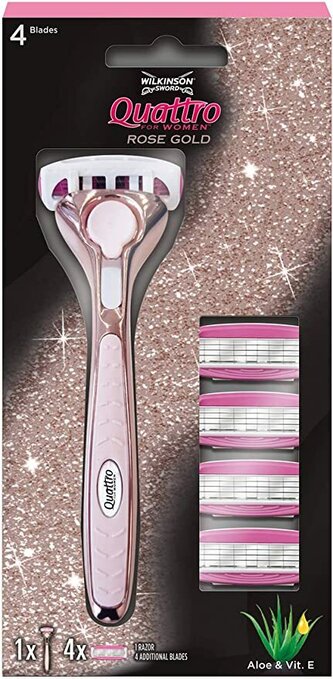 7001143Z Wilkinson Quattro for Women Rose Gold 4's +Razor