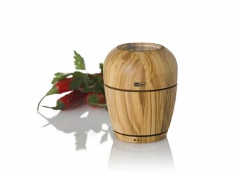 AdHoc MP602 Mlynček na korenie alebo soľ WISH 9,5 cm olivové drevo