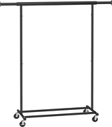 SONGMICS Věšák na oblečení, stojan na kolečkách 92-132 x 45 x 160cm, černý