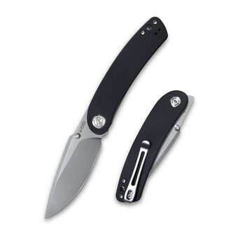 Kubey KU344H Momentum Black vreckový nôž 8,7 cm, čierna, G10, spona