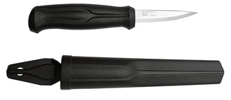 Morakniv 12658 Wood Carving Basic rezbársky nôž 7,5 cm, čierna, plast, plastové puzdro