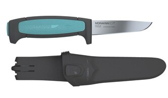 Morakniv 12248 Pro Flex pracovný nôž 8,8 cm, čierna, svetlomodrá, plast/guma, plastové puzdro