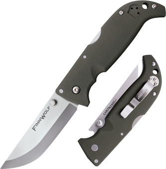Cold Steel 20NPF Finn Wolf OD Green vonkajší nôž 8,9 cm, zelená, Griv-Ex