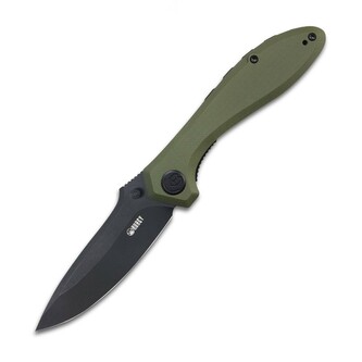 Kubey KU314G Ruckus Green Black vreckový nôž 8,4 cm, čierna, zelená, G10, spona