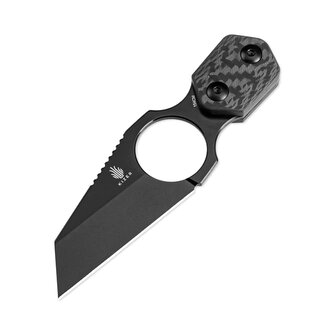 Kizer 1052A2 Variable Wharncliffe Black nôž na krk 8,7cm, Stonewash, čierna, uhlíkové vlákno, puzdro