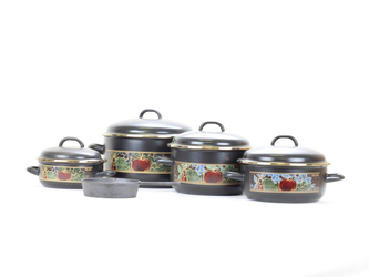 Belis Smaltovaná sada nádobí Gold 5 ks