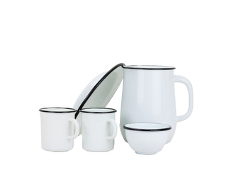 Belis Smaltovaná sada nádobí bílá 5 ks