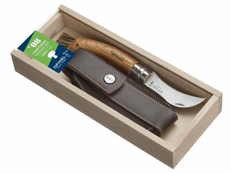 OPINEL 001327 VRI N°08 Inox hubársky 8 cm, dub, kožené puzdro, drevená krabica