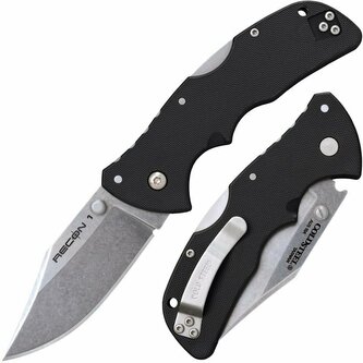 Cold Steel 27BAC Mini Recon 1 Clip Point menší vreckový nôž 7,2 cm, čierna, GRN