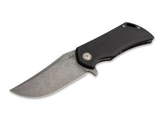 Böker Plus 01BO192 Golem vreckový nôž 8,9 cm, Stonewash, čierna, G10, spona, nylonové puzdro