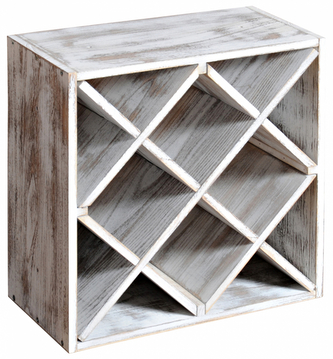 KESPER Stojan na víno ze dřeva v bílé barvě