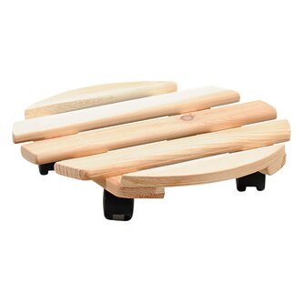 KESPER Podstavec pod květináč pojízdný kulatý, dřevo borovice, průměr 35cm