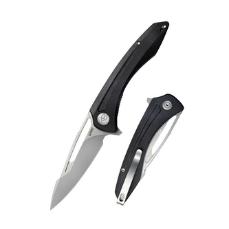 Kubey KU345A Merced vreckový nôž 8,8 cm, Bead Blast, čierna, G10