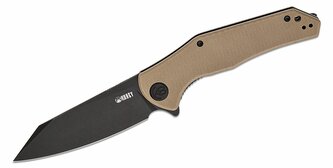 Kubey KU158J Flash vreckový nôž 9,8 cm, čierna, hnedá Tan, G10, spona