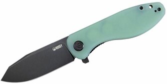 Kubey KU358D Master Chief vreckový nôž 8,7 cm, čierna, bledozelená Jade, G10, spona