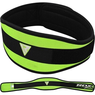 RDX Neoprénový zelený vzpieračský opasok NEO PRENE DOUBLE BELT GREEN, veľkosť XXL