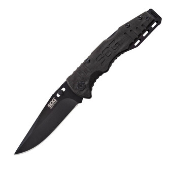 SOG-FF1101-CP SALUTE MINI BLACK vreckový taktický nôž 8 cm, celočierna, G10