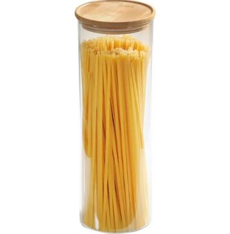 Kesper, Skleněná dóza s bambusovým víkem a kovovým uzávěrem, 1800 ml