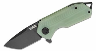 Kubey KU203I Campe Nest vreckový nôž 7 cm, čierna, bledozelená Jade, G10