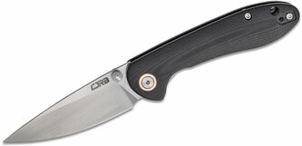 CJRB J1912S-BKC Feldspar Black vreckový nôž 7,6 cm, čierna, G10