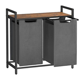 VASAGLE Koš na špinavé prádlo třídící, industriální, hnědošedý 73x33x72cm