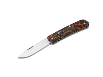 Böker Plus 01BO558 TECH TOOL Orange Damast vreckový nôž 7,1 cm, oranžovo-čierna, G10, rozbíjač skla