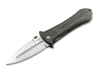 Böker Plus 01BO141 Pocket Smatchet vreckový zatvárací nôž 9,5 cm, zelená, Micarta, nylonové puzdro