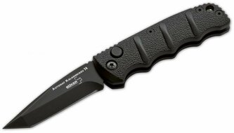 Böker Plus 01KALS73BT AKS-74 Mini Tanto Black automatický taktický nôž 6,4 cm, celočierna, hliník
