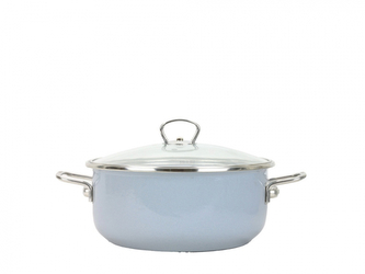 BELIS Smaltovaný rendlík se skl.poklicí PREMIUM šedý 20 cm, 2,3l