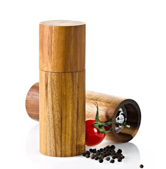 AdHoc MP74 Ručný mlynček na korenie alebo soľ ACACIA, 14 cm