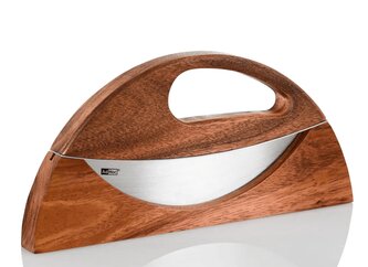 AdHoc KH50 Kolíska na bylinky WAVE1 jednobritá, akácia/nerezová oceľ