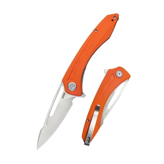 Kubey KU345B Merced vreckový nôž 8,8 cm, Bead Blast, oranžová, G10