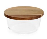 Skleněná dóza MAIRA | sklo s dřevěným víkem S | 19x10 cm | 890968 Homla