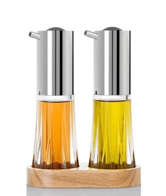 AdHoc BE42 Súprava dávkovačov na olej a ocot CRYSTAL s podstavcom, 2ks