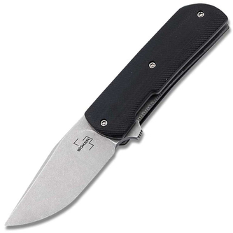 Böker Plus 01BO639 URBAN TRAPPER STUBBY malý vreckový nôž 5 cm, Stonewash, čierna, G10, puzdro nylon