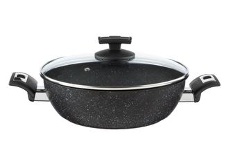 KOLIMAX BLACK GRANITEC pánev 26 cm s úchyty, se skleněnou poklicí