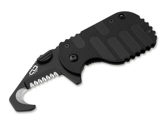 Böker Plus 01BO527 Rescom 2.0 malý záchranársky nôž 5,3 cm, celočierna, Zytel, spona