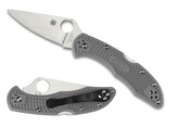 Spyderco C11FPGY Delica 4 Lightweight Flat Ground vreckový nôž 7,5 cm, šedá, FRN