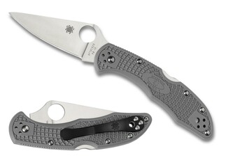 Spyderco C11FPGY Delica 4 Lightweight Flat Ground vreckový nôž 7,5 cm, šedá, FRN