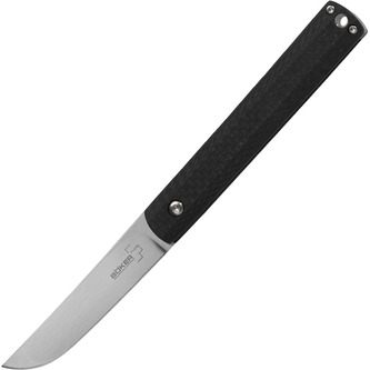 Böker Plus 01BO632 Wasabi CF štíhly vreckový nôž 7,2 cm, uhlíkové vlákno, oceľ, spona