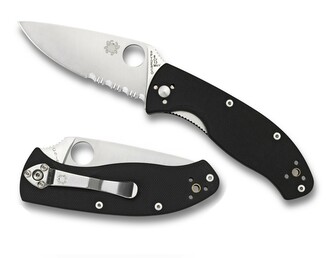 Spyderco C122GPS Tenacious Satin Combo Edge vreckový nôž 8,3 cm, čierna, G10