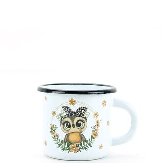 BELIS,SFINX Smaltovaný hrnek DĚTSKÝ 7cm, 0,25l SOVA, věnec