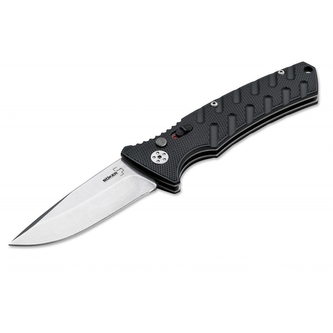 Böker Plus 01BO400 Strike DropPoint Black automatický nôž 8,5 cm, čierna, Stonewash, oceľ, hliník